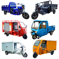 Triciclo Eléctrico de Carga con Cabina, 60v, Motocicleta Eléctrica Cerrada de Gran Tamaño, Triciclo Eléctrico Versátil de Tres Ruedas