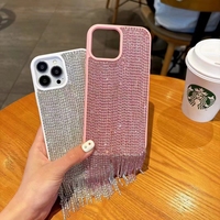Coque de téléphone portable personnalisée pour iPhone coque de téléphone portable de haute qualité à franges et diamants bling bling scintillants design de luxe