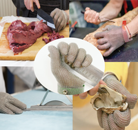 Gants en maille métallique en acier inoxydable résistants aux coupures de niveau supérieur, faible MOQ, pour une protection extrême (vente en gros)