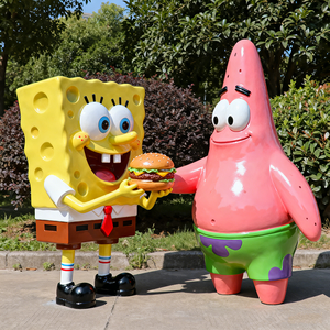 Escultura de Resina de Tamaño Real con Diseño Personalizado, Personaje de Dibujos Animados de <span class=keywords><strong>Bob</strong></span> <span class=keywords><strong>Esponja</strong></span>, Pintura de Animales de Fibra de Vidrio Duradera - Product Image 6