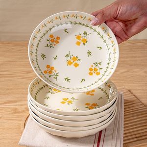 Plat de service en céramique rond et profond avec motif floral, compatible lave-vaisselle, pour usage domestique - Product Image 4