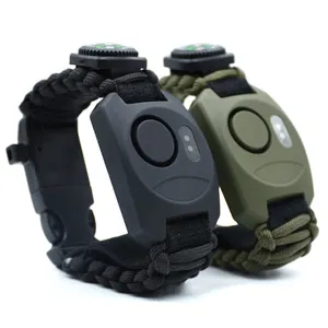 Dickmon Großhandel 130 dB SOS Notfall-Armbandmelder Alarm für persönliche Sicherheit Alarm für draußen Überleben Paracord-Uhr Alarm mit LED-Licht