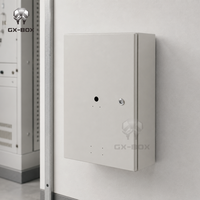 Boîtier de distribution mural en acier inoxydable IP65 multi-tailles, étanche, avec revêtement en poudre RAL7035