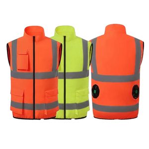 CITICITY Gilet de sécurité réfléchissant sans manches multipoches pour travaux de construction, respirant, rafraîchissant pour l'été, avec 2 ventilateurs - Product Image 1