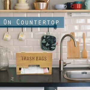 Sac poubelle en bambou porte-sac distributeur de sac poubelle organisateur de distributeur pour cuisine - Product Image 4