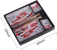 Ensemble de fabrication de Sushi en porcelaine moderne 2 baguettes en bambou 2 bols à tremper lavable au lave-vaisselle fait maison