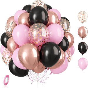 Super <span class=keywords><strong>Septiembre</strong></span> 12 pulgadas Rosa Blanco y confeti <span class=keywords><strong>fiesta</strong></span> látex globo decoración conjunto - Product Image 1