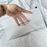 Bolsa personalizada con logotipo impreso, bolsa de embalaje de plástico esmerilado de Pvc, bolsas con cremallera, bolsas y estuches de cosméticos al por mayor