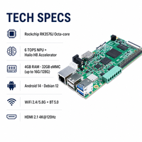 Alternativa a Raspberry Pi, Placa de Desarrollo SBC RK3576 con GPIO de 40 Pines, HD.MI 2.1 4K 120Hz, Debian 12, Programación Educativa, Linux