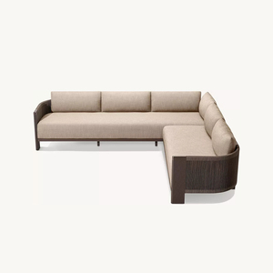 Ensemble de canapés modulaires modernes en aluminium et corde pour l'extérieur, idéal pour patio, hôtel, appartement, cour, villa et salon. - Product Image 4