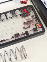 Red Black OEM Dark-aesthetic Keycaps Translucent Matte UV-printed for Custom Mechanical Keyboardsblack Red Keycap Set Made