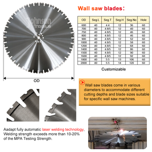 Lame de scie circulaire <span class=keywords><strong>diamant</strong></span>ée soudée au laser de 1600 mm de diamètre pour machine à découper les murs - Product Image 5