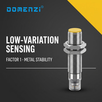 Detektor Proximitas Domenzi Full Metal M18 8mm Flush Mount PCB Coil Sensor PNP Normally Open Sistem Otomasi Pabrik