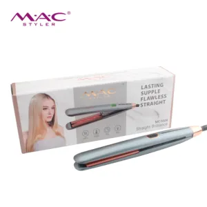 Korean Private Label Flat Nano Titanium Hair Straightener Iron Infrared Hair Straightener LED Tourmaline OEM Power PLUG