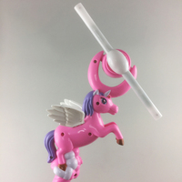 Vente en gros de moulins à vent licorne en plastique ABS avec LED clignotantes, baguette magique à piles, cadeau de fête sur le thème des princesses