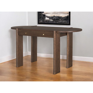 HMS 59 scrivania in legno massello marrone scuro Design ergonomico semplice stile di raffreddamento per uso casa ufficio camera da letto include cassetto - Product Image 1
