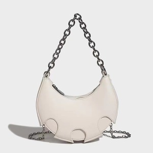 Borsa a forma di mezza luna in pelle PU personalizzata borsa a tracolla retrò moda donna borsa a tracolla a catena singola per signora - Product Image 1