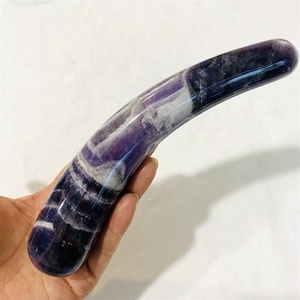 Venta al por mayor curación natural cuarzo sueño amatista Yoni cristal consoladores varita de masaje - Product Image 4