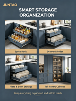Lemari Dapur & Pintu Lemari Kayu Solid Oak Modern Buatan Khusus Kustomisasi Seluruh Rumah Lemari Dasar
