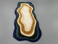 Tapis en laine tuftés à la main de luxe de haute qualité, design moderne, tapis de zone à poils moyens, résistants aux taches, écologiques