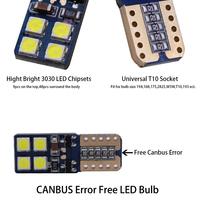 Ziao-ampoules LED pour intérieur de voiture, lampes sans erreur Canbus T10 12V, 3030 8SMD, éclairage pour intérieur de la voiture, carte de secours