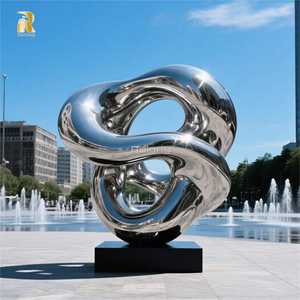 RELONG Custom Polished Modern Stainless Steel <strong>Abstract</strong> <strong>Sculpture</strong> for Outdoor Hotel Lobby Entrance Decoration - Product Image 6