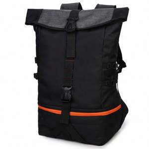 Sac à dos Rolltop Tendance Personnalisable Imperméable pour Voyage, Sport, Gym, Basketball – Noir – Vente en Gros pour Hommes et Femmes - Product Image 2