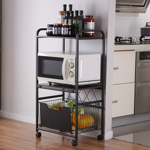 Étagère de rangement de cuisine multifonctionnelle <span class=keywords><strong>avec</strong></span> plateau coulissant, <span class=keywords><strong>chariot</strong></span> de rangement mobile à plusieurs niveaux pour <span class=keywords><strong>four</strong></span> à micro-ondes - Product Image 4