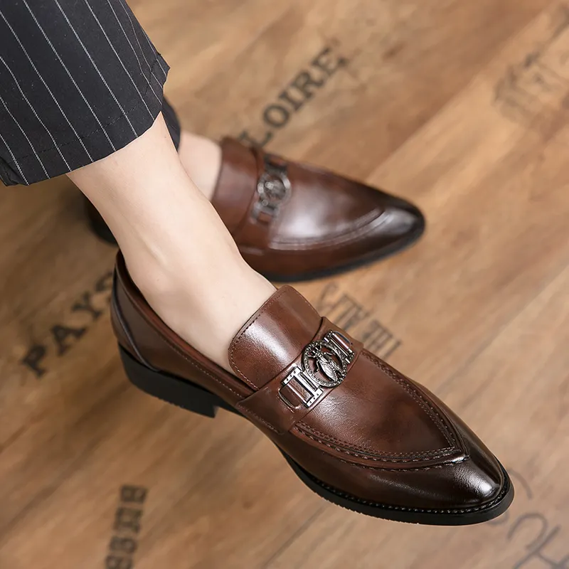 WJZ-A228 Fashion plus size men's casual shoes men's dress shoes mens leather shoes