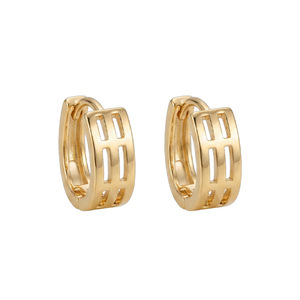 Gold Plated Copper U Shape <b>Clip</b> On Earrings Geometric Design Everyday Wear Gift Jewelry EKA 296 - Product Image 4