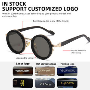 <span class=keywords><strong>Gafas</strong></span> de Sol Redondas Steampunk de Moda, Logotipo Personalizado, ND 1-9 Niveles, Polarizadas, Protección UV, ND9 Ajustable - Product Image 2