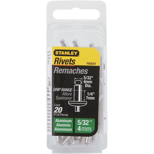 Remaches Stanley de Aluminio de 4 mm, Paquete de 20 - Product Image 1