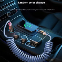 Nouveau câble USB de charge rapide 4-en-1 240W Type-C à ressort, 2m, en silicone, enroulable, universel, avec adaptateur de voiture rétractable