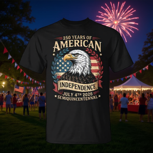 Maglietta per il 250° Anniversario degli Stati Uniti, 250 Anni di Indipendenza, 4 Luglio 2026, Semiquinquenzentenario - Product Image 3