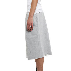 Pantalones Cortos de Felpa de Algodón para Hombre, de Alta Calidad, con Dobladillo sin Rematar, Estilo Holgado y Pierna Ancha, Estilo Urbano - Product Image 2