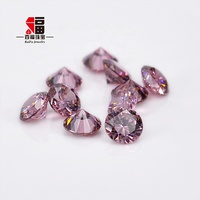 Baifu - Circonita Cúbica Redonda Facetada de 8.0 mm, Rodolita Ligera, Piedra Suelta, Venta al por Mayor de Gemas de Circonita Cúbica