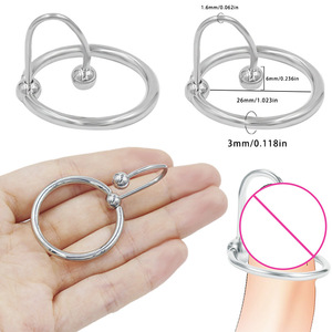 Anneau génital en acier inoxydable pour hommes, 26mm, avec fermeture à boule, aucun piercing requis, anneau PA pour bijoux de mode masculins - Product Image 1