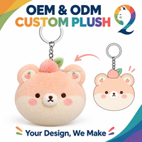 Porte-clés en peluche Kawaii personnalisé OEM sans MOQ, pendentif en peluche de dessin animé, breloque de sac pour enfants, cadeau, peluches personnalisées