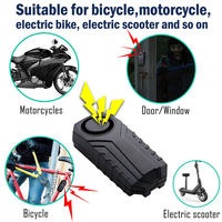 SMARSECUR Fabrik-Direktvertrieb Drahtloser Vibrationssensor Sicherheitsalarm für Fahrrad/Motorrad/Roller mit AAA-Batterie 113dB