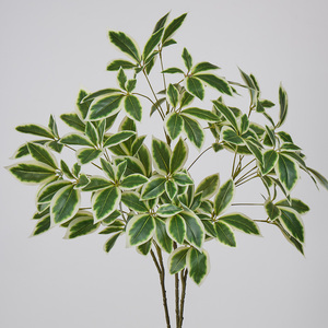 Buisson artificiel de feuillage varié Schefflera, imitation feuilles d'arbre parapluie, vert et blanc, pour la décoration de vases à la maison et au bureau - Product Image 4