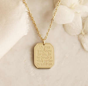 Collar Personalizado de Acero Inoxidable con Salmo 46:1, Joyería Cristiana, Regalo, Resistente al Agua y al Deslustre - Product Image 3