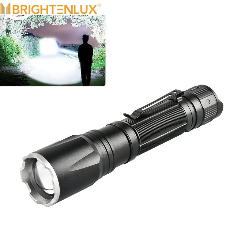 Lanterna USB Super Brilhante de alta potência com zoom, lanterna de luz forte P50, lanterna tática LED recarregável EDC