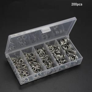 Kit d'accessoires de pêche Plug Fishing 200 pièces 5mm-9mm anneaux fendus en acier inoxydable pour eau salée, appâts durs - Product Image 4