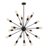 Prix pas cher Loft lustre industriel E27 fer métal noir starburst spoutnik suspension