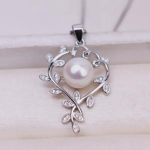 Componente de Joyería de Plata S925 con Colgante de Hoja Estilo Coreano para Collares de Perlas Europeas y Americanas, Accesorios para Manualidades - Product Image 2