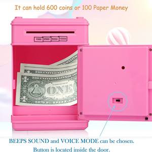 बच्चों के लिए लड़कों लड़कियों बैंक पैसे की बचत बॉक्स बच्चों बेबी खिलौना सुरक्षित सिक्का पासवर्ड कोड ताला उपहार सूअर का बच्चा बैंक इलेक्ट्रॉनिक मिनी एटीएम - Product Image 6