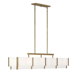 Lámpara de salón de latón con forma redonda de alabastro de lujo clásico, luces colgantes de mármol, candelabro de mesa de comedor Rectangular grande - Product Image 2
