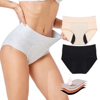 Taille haute 4 couches coton culotte menstruelle réutilisable étanche période sous-vêtements respirant Culotte Menstruelle doux slips
