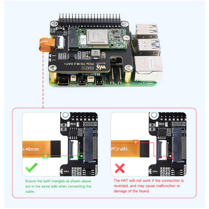 Hailo-8 M.2 AI Accelerator Module for Pcie to M.2 Adapter