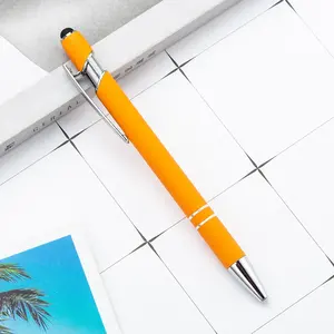 Promotional Ball Pen Hot Selling Promotional New Multifunction Ball Stylus Soft Touch Screen Pen 2 In 1 With Custom Logo Metal Ballpoint Pens